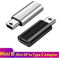 Metal Universal Otg Mini 5 Pin USB Adapter B Male to USB Type C Female Data Transfer Connector for GoPro MP3 Digital Camera GPS