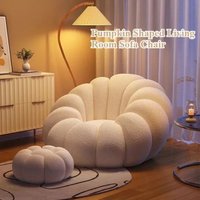 Leniwa Sofa Dynia w Stylu Skandynawskim, Fotel Jednoosobowy z Wypełnieniem z Granulatu, Miękka i Wygodna Sofa do Salonu, Balkonu, Sypialni, Zestaw Sof