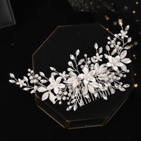 Simulated Pearls Rhinestone Hair Combs For Women Bride Wedding Hair Accessories Handamde Head Jewelry
