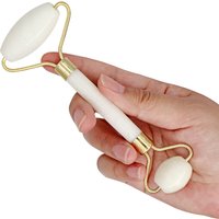 1pc Natural Jade Roller Massager for Face Body Back Foot Massage Roller Facial Liftting Anti-wrinkle Double-end