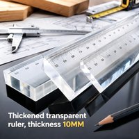 20/30/50cm Thick Clear Acrylic Ruler | Heavy-Duty Measuring & Cutting Tool | Multi-Purpose Office & Craft Ruler