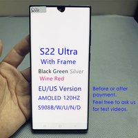 120HZ 6.8" With Frame S22Ultra EU/US Version AMOLED LCD Display Touch Screen For Samsung S22 Ultra 5G S908 S908B S908U Defects