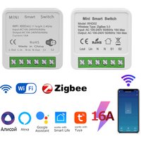 Tuya ZigBee WiFi Smart Switch Automation Module Relay Supports 2 Way Control Breaker Voice Control with Alexa Alice Google Home