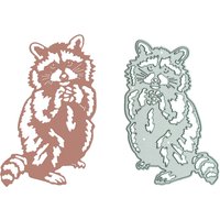 For Scrapbooking Vivid Standing Raccoon Metal Die Cut Stencil Photo Album Decorating Paper Clipart Art Work Cutting Dies