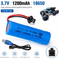 3.7V1200mAh18650 Rechargeable Lithium Ion Battery Pack with PCB Protection for RC Crawler Car Off-Road Truck Remote Control Toys