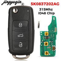 Clé de voiture pliable Jingyuqin 5K0 837 202 AG /B/C/DT/AF 315MHz id48 pour VW Beetle Golf Jetta Polo Tiguan SCIROCCO 2009-2016