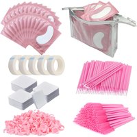 Eyelash Extension Kit Set Under Eye Patches Tape Micro Applicators Brush Mascara Wands Glue Holder Eyelash Extension Supplies