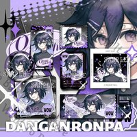 Anime Danganronpa Nagito Komaeda Kokichi Oma Cosplay Cartoon Stamp Emblem Lesser Calorie Badge Laser Ticket Card Mascot Gift