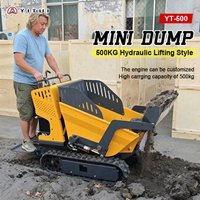 Electric Mini Dumper 0.5ton Tracked Carrier Portable Lightweight Dump Truck Factory Direct Price For Farm Orchard Garden Customi