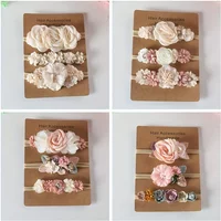 Baby Girl Headband set Cute Baby Elastic Hair Band Flower Toddler Headbands Headwear Kids Accessories 3pcs/set