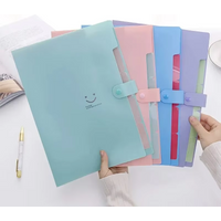 5 Pockets A4 Accordion File Folder, Plastic Expandable Document Organizer Bag for Paper Exam Paper Storage Office Supplies