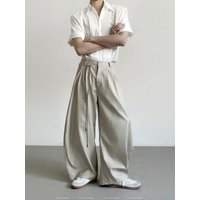 Y2k Vintage Wide leg Pants Men Oversize Loose Baggy Suit Pants Streetwear Pleated Fashion Brand Straight Trousers