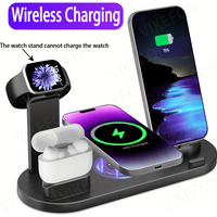 Wireless Charger Stand For iPhone17 16 15 14 13 12 XR Max Samsung Charger for Air-pods Pro iWatch 9 8 7 Fast Charging Station