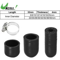 UXCELL 1 Set 6/8/10/12/14/16/18/20/22/25/28/30/32/35/38/40mm ID Black Car Silicone Rubber Hose End Cap with Clamps Silicone