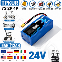 24V 6Ah 12AH Lithium Battery Pack 18650 Rechargeable Battery, Suitable for Wheelchairs, Garden Tools, and Multi-Purpose Use