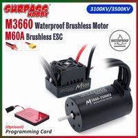 SURPASS HOBBY M3660 3660 3100KV 3500KV Waterproof Brushless Motor 60A ESC Programming Card for 1/10 1/12 RC Off-Road Car Crawler