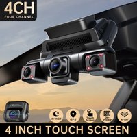XUOIB I9pro 4CH Dash Cam 4K Front 360° Car Camera 4" Touch Screen WiFi GPS Night Vision DVR Support 24H Parking Monitor&256Gmax
