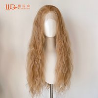 Mixed Blonde Wavy Synthetic Lace Front Wig for Women Long Natural Waves Lace Front Wig White or Blonde Color Options for Cosplay