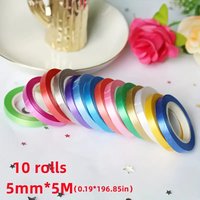 10 Roll Colourful Balloon Ribbon Birthday Easter Holidays Supplies Plastics String 5 Metre Wedding Accessories Party DIY Decor
