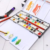 12/24/52 Grid Empty Watercolor Palette Metal Thicken Empty Paint Case Rectangular Watercolor Tin Palette For Half/Full Pan