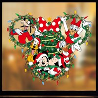 Cartoon Mickey Mouse Christmas Wall Stickers Shopping Mall Glass Showcase Kindergarten Kid's Room Holiday Decoration Stickers