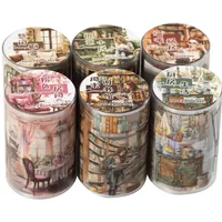 1Roll 2M PET Tape Life Corner Series Scene Scenography Handbook Material Circular Adhesives Round Stickers Tapes 60mm*2m