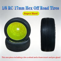 Yufung 4pcs 1/8 RC BUGGY Tires Super Hard 17mm Hex Model F804 For Pre-glued TIRES ARRMA Traxxas Redcat Losi Kyosho