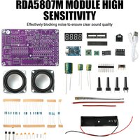 FM Radio Electronic DIY Kit 87.5MHz-108MHz Dual-Channel Digital Display Electronic Radio with Type-C Interface for Audio Learnin