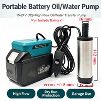 Elektryczna pompa olejowa do samochodu, do akumulatorów litowych Makita 18V, automatyczna pompa do oleju napędowego, wody, zanurzeniowa, 12L/min, pompa do transferu paliwa.