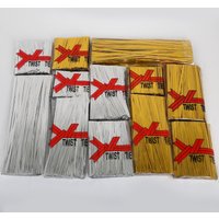 800Pcs 6/8/10/12/15/20cm Gold/Silver Color Metal Twist Ties Sealing Binding Wire For Cake Lollipop Candy Plastic Bags Party Gift