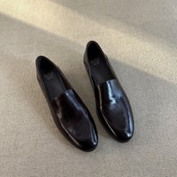 Leather shoes with thick heels for 2026 spring comfortable and versatile Le Fu shoes for women