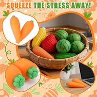 Sim Fruit Veg Squishy Slow Rise Strawberry Watermelon Carrot Squeeze Fidget Stress Relief Toy Party Pinch Decompress Hand Gifts