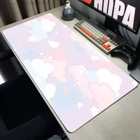 . Pastel Clouds Mouse Pad . Large Gaming Accessories Office Gamer Keyboard Desk Mat Non-Slip Laptop cute whale pink Mousepad
