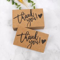 50pcs Kraft Paper Thank You Cards Kids Birthday Gift Cards Greeting Blessing DIY Craft Deocoration Postcard Thanks Gift Present