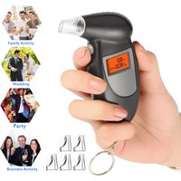 LCD Breath Alcohol Tester with 5 Mouthpieces Professional Digital Breathalyzer Alcohol Detector for Home Display Drunk Driving