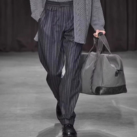 Straight Striped Loose Pants Trousers Fashionable Tweed Business Casual Men Autumn Winter
