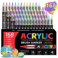 12/24/48/60 Colors Acrylic Marker Pen Paint Brush Pen Painting Coloring Pen DIY Graffiti Art Making School and Office Supplie