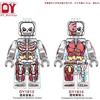 DY1813-1814 Large body transparent skeleton humanoid model assembly building block toy humanoid