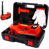 Electric Car Jack 12V Hydraulic 5Ton Lift with Air Compressor Tire Inflator Pump & LED Light for SUV Truck Emergency