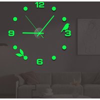 New Luminous Wall Clock Large Watch Horloge 3D DIY Acrylic Mirror Stickers Quartz Duvar Saat Klock Modern Mute Alarm Clock