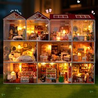 DIY Wooden Dollhouse Mini Bedroom Kitchen Bakery Model Assemble Toys Miniature Furniture Kit Children Adult Christmas Gift Casa