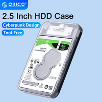 ORICO 2.5-inch External Storage HDD Case Cyberpunk Design SATA 5Gbps Type-C Transparent HDD SSD Hard Drive Enclosure for PC Case