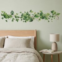 Waterproof No Residue Ivy Vine Wall Decals, Self-Adhesive PVC Green Plant Wall Stickers for Home Fridge Kitchen Bedroom Bathroom