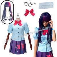 Twilight Sparkle Costume Human Dress Cosplay Costume wig Sailor Shirt Short Dress Halloween Uniform Set For Women Girls