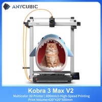 ANYCUBIC Kobra 3 Max V2 Mehrfarbiger 3D-Drucker Max. 600mm/s Druckgeschwindigkeit Große Baugröße 500*420*420mm Smart-App-Steuerung