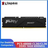 Kingston DDR5 RAM FURY Beast 32GB 16GB 6000MHz CL36 CL30 AMD EXPO Memory Profiles 288Pin DIMM PC5-48000