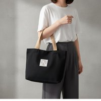 Simple Large Capacity Canvas Tote Shoulder Bag Fashion Female Office Commuter Handbag Daily Work Travel Shopping Portable Bag