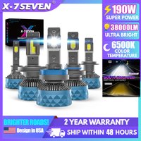 X-7SEVEN X-Apollo Plus 190W 38000LM 6500K CANBUS LED Headlight Bulb 2 Years Warranty For Car H7 H11 9005 9006 H1 H4 H13 9007