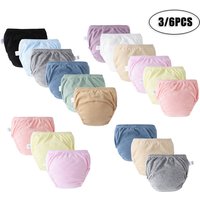 Baby Diaper Pants Solid Color Cotton Toddler Infant Training Pant Waterproof Reusable Newborn Shorts All seasons 3/6PCS/Lot
