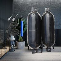 2Pcs Marine Boat Fenders with Rope and Inflator Pump Inflatable Boat Bumpers